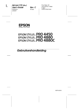 Epson Stylus Pro 4880 Gebruikershandleiding