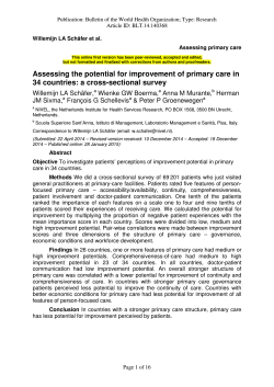 Assessing the potential for improvement of primary care in 34