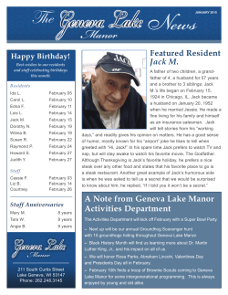 monthly newsletter - Geneva Lake Manor