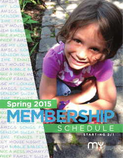 Spring 2015 Center Schedule