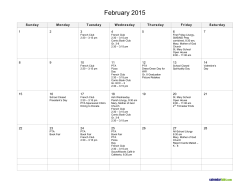 Monthly Events Calendar - St Mary Elementary School