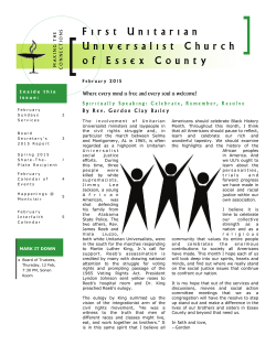Newsletter - First Unitarian Universalist Church of Essex County