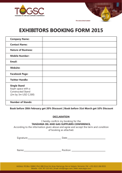 2015 Exhibition Booking Form