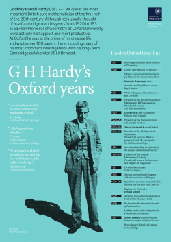 Godfrey Hardy - Mathematical Institute