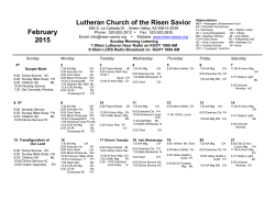February Calendar 2015 - Lutheran Church of the Risen Savior