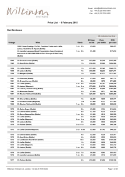 Price List - 3 February 2015 Red Bordeaux