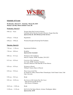 Schedule of Events - State Bar of New Mexico