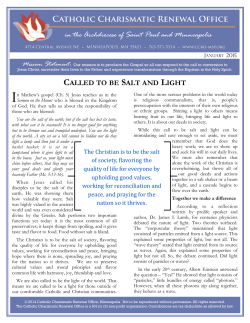 Newsletter - Catholic Charismatic Renewal
