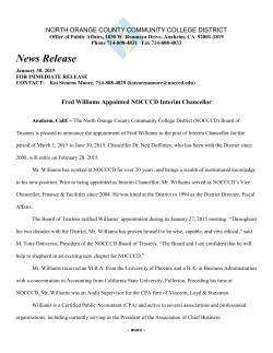 Fred Williams Appointed Interim Chancellor