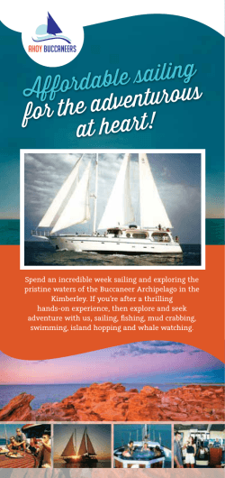 Ahoy Buccaneers Brochure - Affordable Kimberley Cruises with