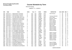 Spring 2015 Schedule of Classes