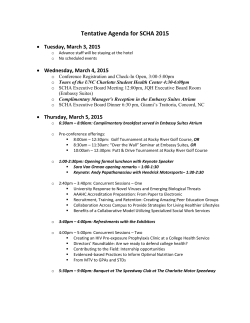 Tentative Agenda for SCHA 2015