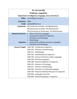 Dr. Jan van Eijk Professor, Linguistics
