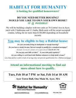 DO YOU NEED BETTER HOUSING? - Habitat for Humanity