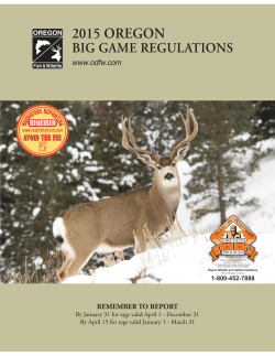 2015 Big Game Regulations - Oregon Department of Fish and Wildlife
