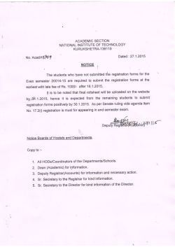 Imp Notice for Submission of Registration form( Those who have not