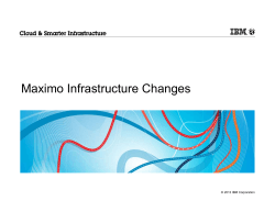 Maximo Infrastructure Changes