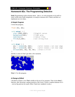 Homework 6Ex: The Programming Detective