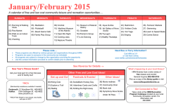 Free and Low Cost Leisure Ideas Calendar