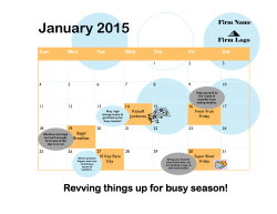 2015 Busy Season Calendar FINAL