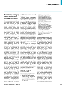 Radiotherapy or surgery for the axilla in node-positive