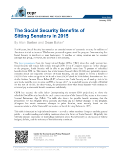 The Social Security Benefits of Sitting Senators Revisited