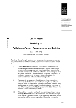 Workshop on "Deflation – Causes, Consequences and Policies"