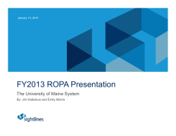FY2013 ROPA Presentation - University of Maine System