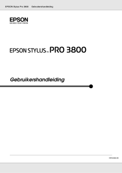 Epson Stylus Pro 3800 Gebruikershandleiding