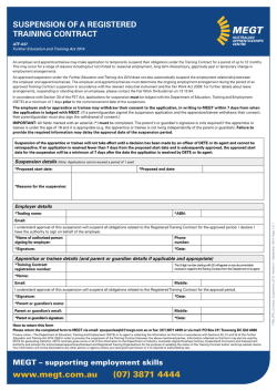 Form 7106 – Application to Suspend a Training Contract