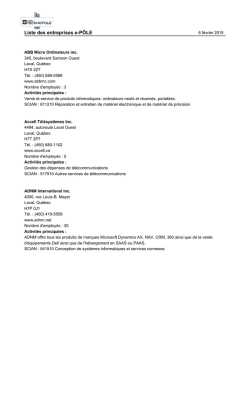 Liste des entreprises e-PÔLE