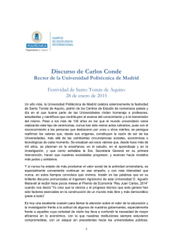Discurso del rector - Universidad Polit&eacute;cnica de Madrid