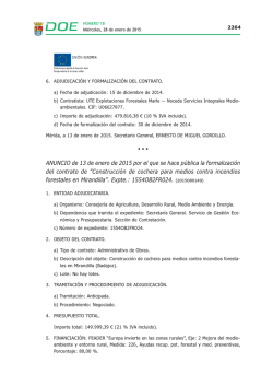 Anuncio de 13 de enero de 2015 por el que se hace pública la