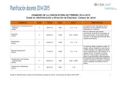 EXÁMENES DE LA CONVOCATORIA DE FEBRERO 2014-2015