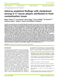Adverse analytical findings with clenbuterol among U17 soccer