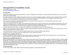 Storage/SAN Compatibility Guide