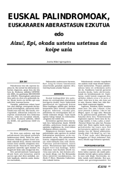 EUSKAL PALINDROMOAK,