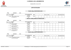 II JORNADA LIGA LANZAMIENTOS LISTA DE SALIDA