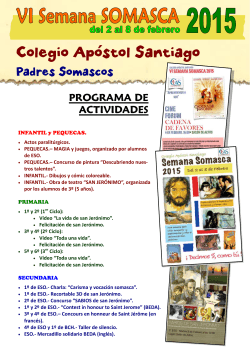 VI Semana Somasca - Programa de actividades
