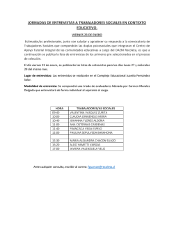 jornadas de entrevistas a trabajadores sociales en