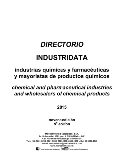 DIRECTORIO INDUSTRIDATA industrias qu&iacute;micas y farmac&eacute;uticas