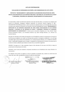 acta de postergacion - Gobierno Regional de Huancavelica