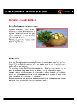 LA PERA LIMONERA - Miércoles 14 de enero PAPAS RELLENAS