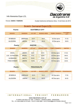 Itinerario de Exportaci&oacute;n