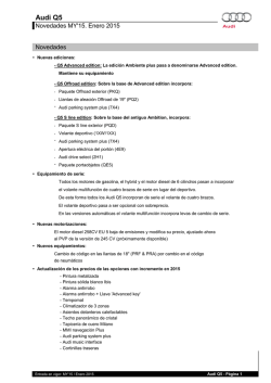 Ficha de equipamiento Nuevo Audi Q5