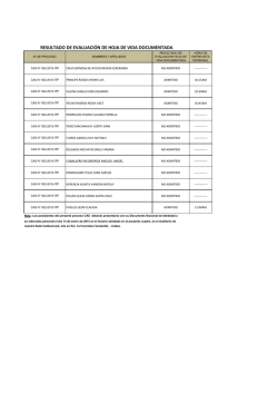 resultado de evaluaci&oacute;n de hoja de vida documentada