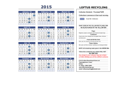Attymass Thursday Dual Collection Calendar 2015