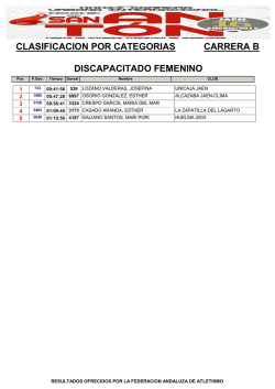 CLASIFICACION POR CATEGORIAS CARRERA B