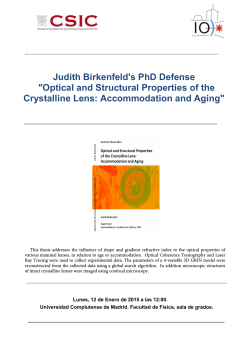 Judith Birkenfeld's PhD Defense "Optical and Structural Properties of