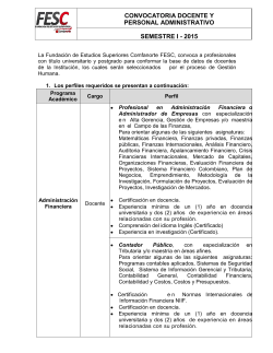 convocatoria docente y personal administrativo semestre i - FESC